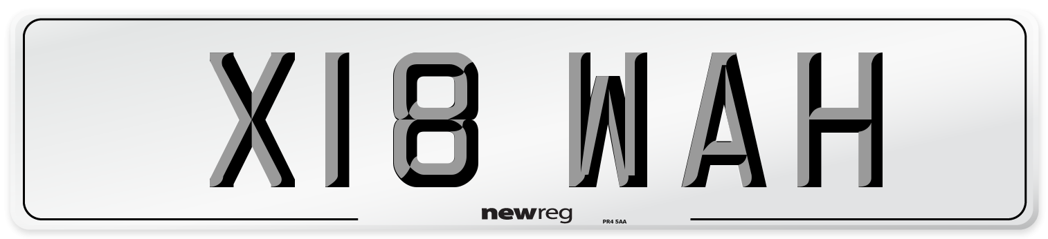 X18 WAH Number Plate from New Reg